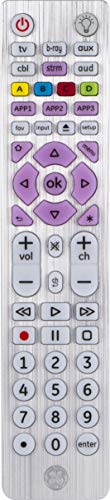 GE Universal Remote, Backlit, for Samsung, Vizio, Lg, Sony, Sharp, Roku, Apple TV, Smart TVs, Streaming Players, Blu-Ray, DVD, Master Volume Control, Simple Setup, 6-Device, Black, 37038