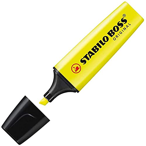 Highlighter - STABILO BOSS ORIGINAL - Pack of 3 - Yellow