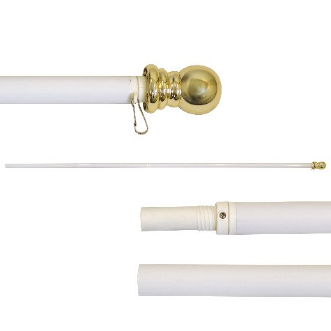 White Tangle-free Spinning Flag Pole (6 Ft)