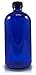 16oz Cobalt Blue Glass Bottles with Reusable Chalk Labels(2 Pack), Refillable Glass Bottles, with Black Screw On Lid