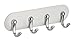 iDesign AFFIXX, Peel and Stick Strong Self-Adhesive Key Storage Rack for Office, Entryway, Kitchen - 4 Hooks, White/Chrome
