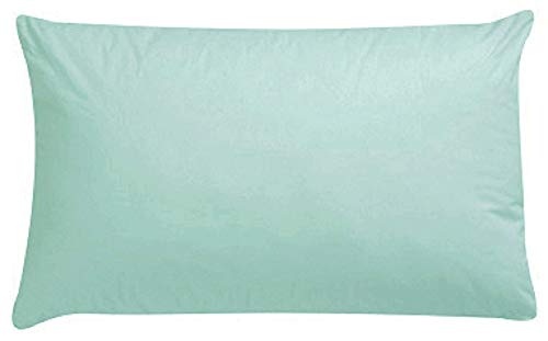 Luxury Polycotton Pair of Plain Pillowcase, 49cm x 74cm - Aqua/Duck Egg, Pack of 2