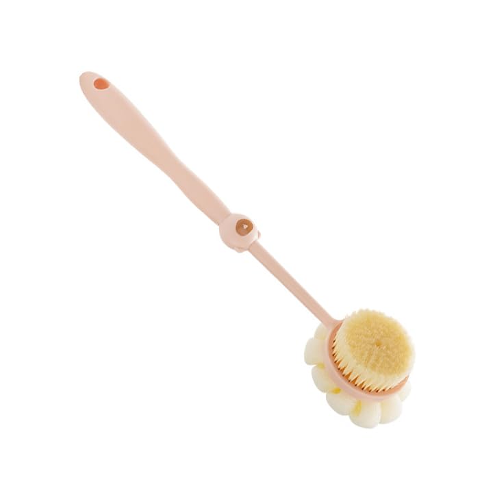 Back Brush, Shower Brush, Back Brush with Long Handle, Shower Brush Back, Shower Sponge (Pink)