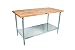 John Boos JNS10 Maple Top Work Table with Galvanized Steel Base and Adjustable Galvanized Lower Shelf, 60" Long x 30" Wide x 1-1/2" Thick