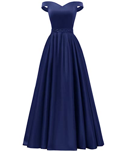 Off Shoulder Beaded Satin Prom Dress with Pockets Ecuador Ubuy