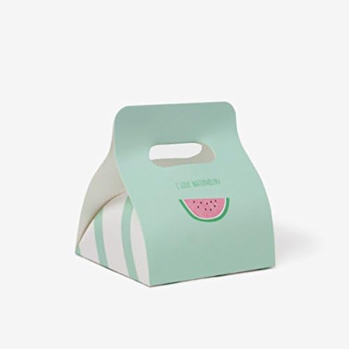 DECOLUV Gift Boxes - Set of 10 Decorative Treats Boxes, Cookies, Candy and Soaps Gift Boxes for Christmas, Birthdays, Holidays, Weddings, Etc (3.74 x 3.74 x 1.57 Inches, Watermelon)