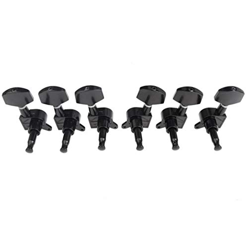 Baynne Guitar Tuning Pegs 3R3L Tuning Pegs String Keys Tuners Machine Heads for Strat Tele Electric Black