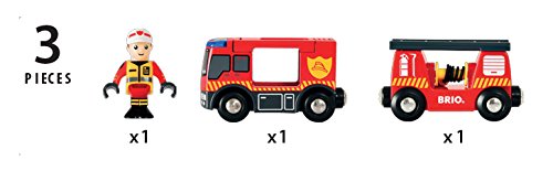 BRIO World - 33811 Feuerwehr-Leiterfahrzeug mit Licht & Sound – Bild 3