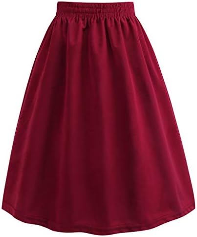 Keliay Bargain Women's Retro Casual Tutu Solid Color Waist Gold Velvet Skirt