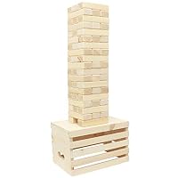 Shaky Timbers Block Stacking Game with Base:: Tumble Tower Blocks, 100% Solid Wood, Stackable Over 6 Feet :: (Made in USA) Yard Game with Heavy Duty Wood Storage Crate by Pennsylvania Woodworks