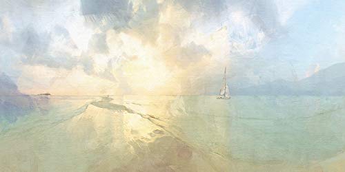 Malcolm Sanders, WDC91121, Malcolm Sanders - Between The Islands 30 x 60cm Canvas Print, Multi-Color, 30 x 60cm