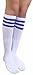 AM Landen Women's Casual White with Three Blue Stripes Knee High Socks Girls socks
