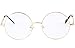 Agstum Retro Round Metal Non-Prescription Eyeglasses Frame with Spring HInge Clear Lens (Gold, (Medium size) 46)