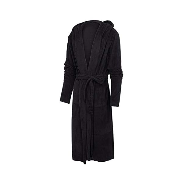 Men's Dressing Gown Hooded Towelling Cotton big size up to 5XL Wetall