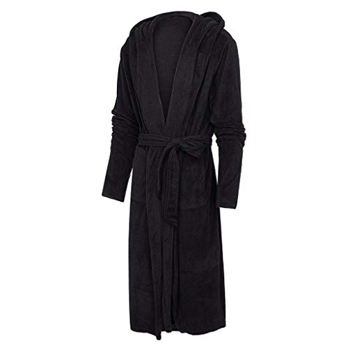 Men's Dressing Gown Hooded Towelling Cotton big size up to 5XL Wetall