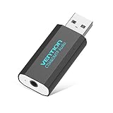 Vention External USB Sound Card,USB Audio Adapter with 3.5mm Aux Microphone Jack for Headset,PC,Laptops,PS4,Windows,Mac(Black)