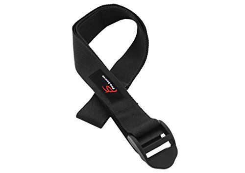 ProSource Durable Cotton Cinch Buckle Yoga Strap for Stretching & Flexibility, Black