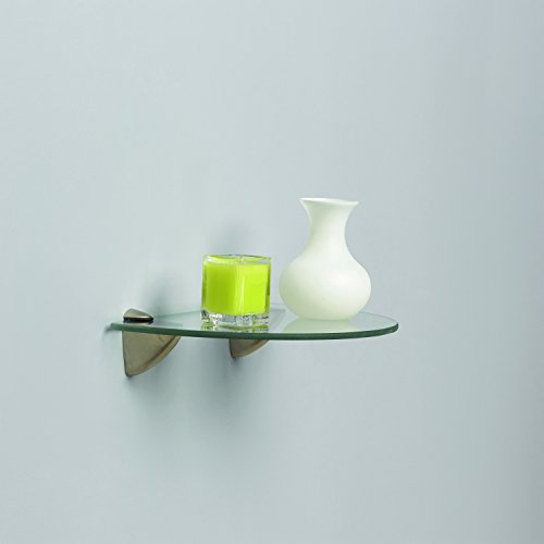 Tempered Glass Curved Shelf Home Decor Safe Hang EasyInstall Kit, 8" X