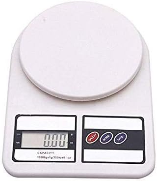 DEYOMKAR Electronic Kitchen Digital Weighing Scale (Upto 10 Kg) with Silicone Brush (1 PC, White)