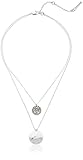 Kenneth Cole New York Two-Row Worn Hammered Circle Pendant Necklace , 16