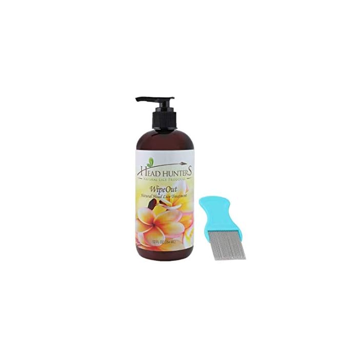 Head Hunters Lice Treatment Kit - WipeOut Natural Lice Treatment Extra Strength Family Head Lice Shampoo & Lice Comb…