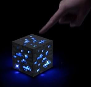 Original Light Up Minecraft Quartet Lights LED Minecraft Redstone Ore Square Minecraft Night Christmas Figures Toys