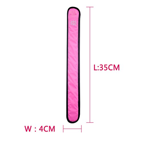 LEBOLIKE Cool LED Slap Armband Reflective Belt Wrist/Ankle Glow Band for Night Safety Cycling Jogging (PINK)