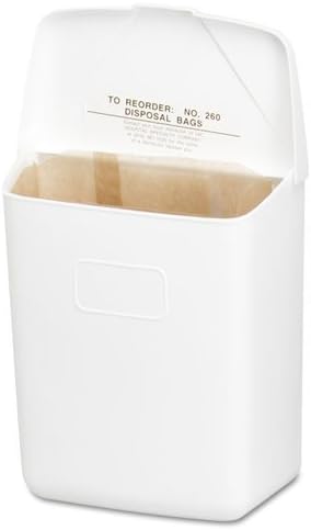 Co. Health Gards Convertible Sanitary Napkin Receptacle, Plastic, 1 gal, White - one waste receptacle.