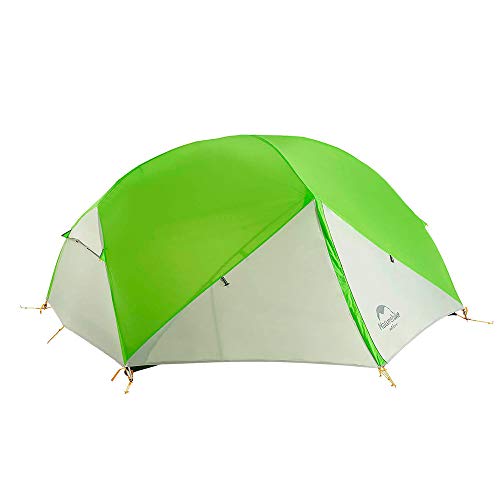 Naturehike Mongar 2 Person Backpacking Tent 3 Season Free-Standing Lightweight Hiking Tent with Tent Fly for Outdoor Activities (Light Green)