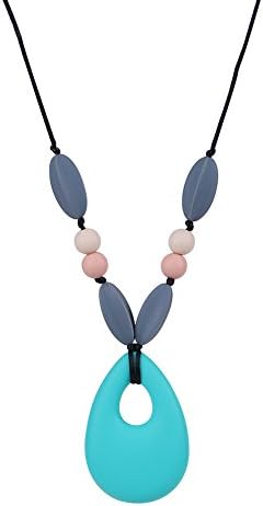 ACRATO Baby Teething Relief Necklace Pendant for Mother, BPA Free Organic Silicone Teether Toys Attracting Baby's Attention