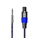 Yoico 2Pcs 25 Feet Professional Speakon to Speakon Cables Wire Speaker Audio Amplifier Cord 7mm with Twist Lock