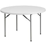 Flash Furniture 48'' Round Granite White Plastic Folding Table [RB-48R-GG]