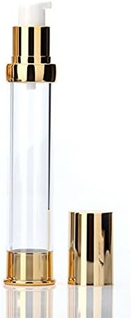Dgtek Vacuum Cosmetic Bottle 30ml Golden BPA Free Leak Proof Toiletry Bottles Travel Set TSA Approved Empty & Refillable Cosmetic Containers for Lotion