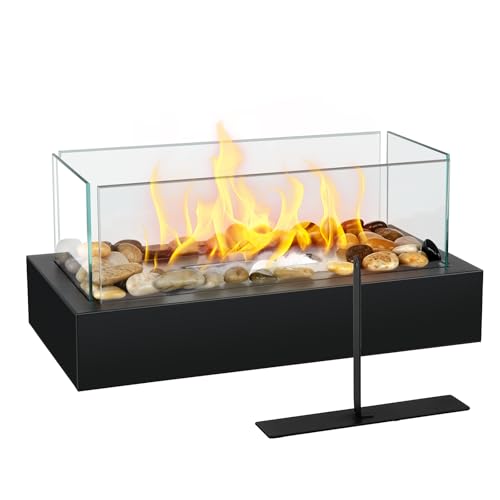 Photo 1 of Tabletop Fire Pit AVOFOREST Portable Stainless Steel Tabletop Fireplace with Cobblestone - Indoor/Outdoor Mini Tabletop Fireplace for Ladies Gifts,Housewarming Christmas Holiday Decor