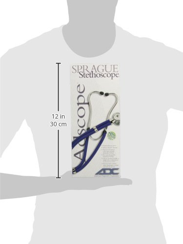 ADC Adscope 641 Sprague Stethoscope with 5 Interchangeable Chestpiece Options, 30" Length, Neon Orange