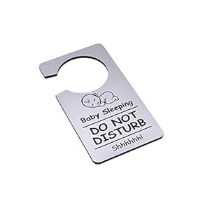 Baby Sleeping, Do Not Disturb Sign, Door Hanger – Engraved in Wood Sapele or Plywood/or a Silver Metallic Acrylic…