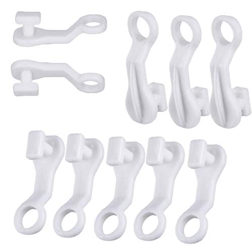100 Pack Curtain Glider Hooks Plastic White Curtain Rail Track Sliders