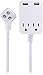 GE Outlet Extension Cord, 2 Outlet Surge Protector, 12Ft Extension Cord, Surge Protector With USB Ports, 3-Prong Flat Plug Power Strip, 360J Surge Protector, 240V Charging Station, White, 32089