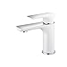 Dailyart 9/16 Single Handle Bathroom Sink Faucet Lavatory Faucet for Bathroom Basin Mixer, White Finish, Solid Brass