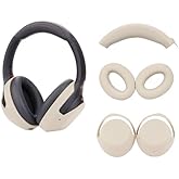Umvowuxa 3 Set Case Cover Compatible with Sony WH-1000XM4/WH-1000XM3 Headphones,Embody Ear Pad Cover/Headband Cover/Ear Cover Soft Silicone Headphones Accessories（Off White）