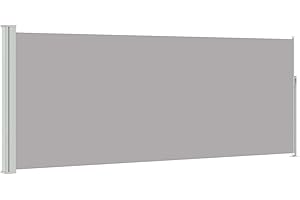 vidaXL Retractable Side Awning 47.2"x118.1" Gray Shade Privacy Screen for Garden/Patio/Balcony UV-Proof Tear- Polyester