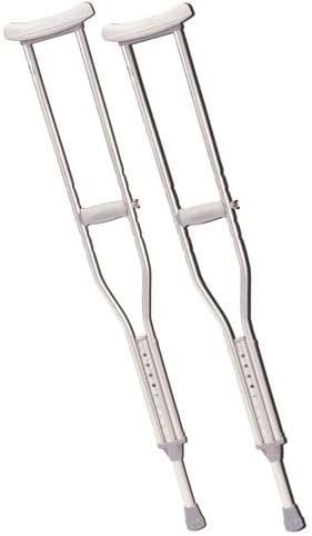 Drive Medical (a) Push Button Aluminum Adj Crutch Youth 36 - 44 (Pair)