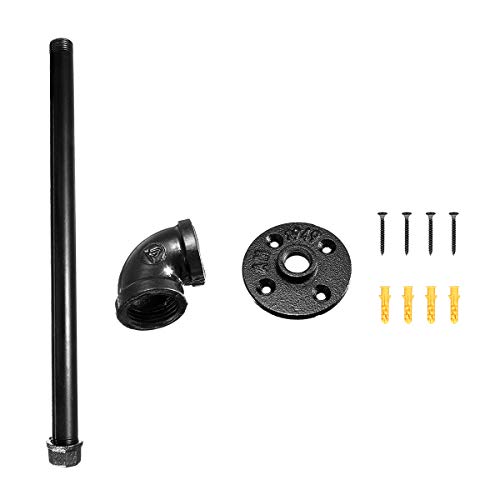 KING do Way Industrial Pipe Paper Towel Holder by Pipe Decor for Kitchen Wall Mounted Paper Holder Size 13'' x 5.5'' Black - Thumbnail 3
