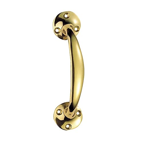 TERF Vintage Style Victorian Bow Door Pull Handle Brass 150mm (6 inch) including Fixing Screw for Kitchen Cupboard Cabinet Drawer Door Pull Handle - Pack of 2, Polished Brass