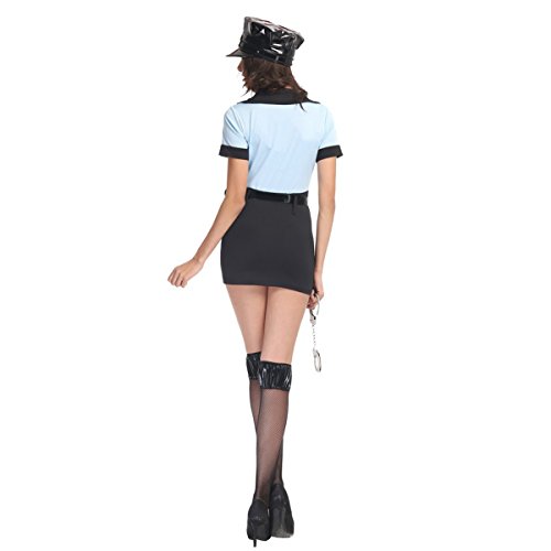 Quesera Women's Sexy Police Costume Dirty Cop Dress Christmas Adult Costume - Image 3