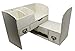 Adjustable White Washed Vintage Rustic Wooden Office Desk Organizer & Mail Rack for Desktop, Tabletop, or Counter - Distressed Wood Storage Shelf Rack-for Office Supplies, Desk Accessories, or Mail