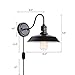 Kingmi Wall Lamp Dimmable Wall Sconce Black Industrial Vintage Lighting Gooseneck Wall Light Fixture with Plug in Cord and On Off Toggle Switch for Bedroom Nightstand, Set of 2