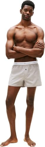 Herren 2er Pack Boxershorts aus Baumwolle, Mehrfarbig (Blk/Antique Silver), L