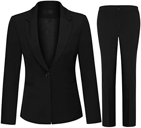 Women’s Set Up Pants, Suit, Slim, Trousers, Leisure Suit, Top and Bottom 2 Piece Set (Jacket + Pants), Spring, Autumn, Winter, Commuting to Work, Office Clothing, Wedding, Business Use, Interview, Plain, Large Size