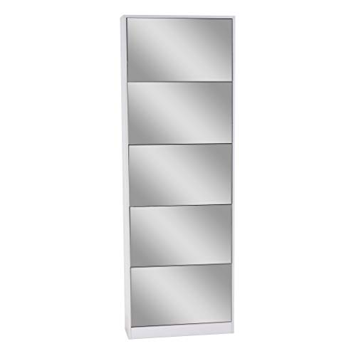 Organizedlife White Wooden Shoe Mirror Shoe Organizer with with 5 Racks Buy Online in Organizedlife White Wooden Shoe Mirror Shoe Organizer with with 5 Racks Buy Online in